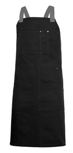Delantal Peto Canvas Bicolor - Negro + Gris