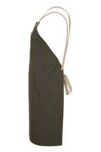 Delantal Peto Canvas Bicolor - Verde Oliva + Beige Arena