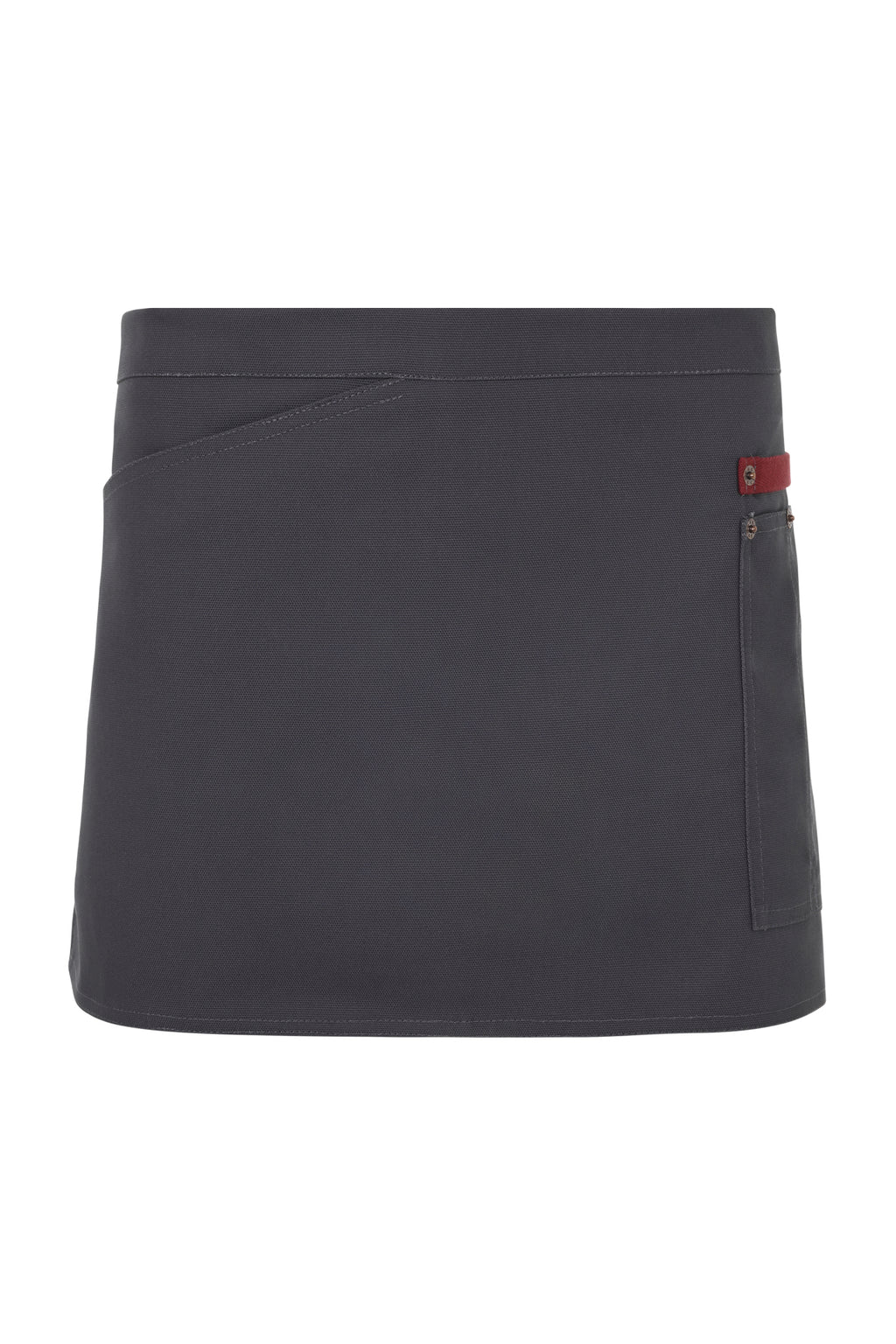 Delantal Corto Canvas Bicolor - Gris + Granate