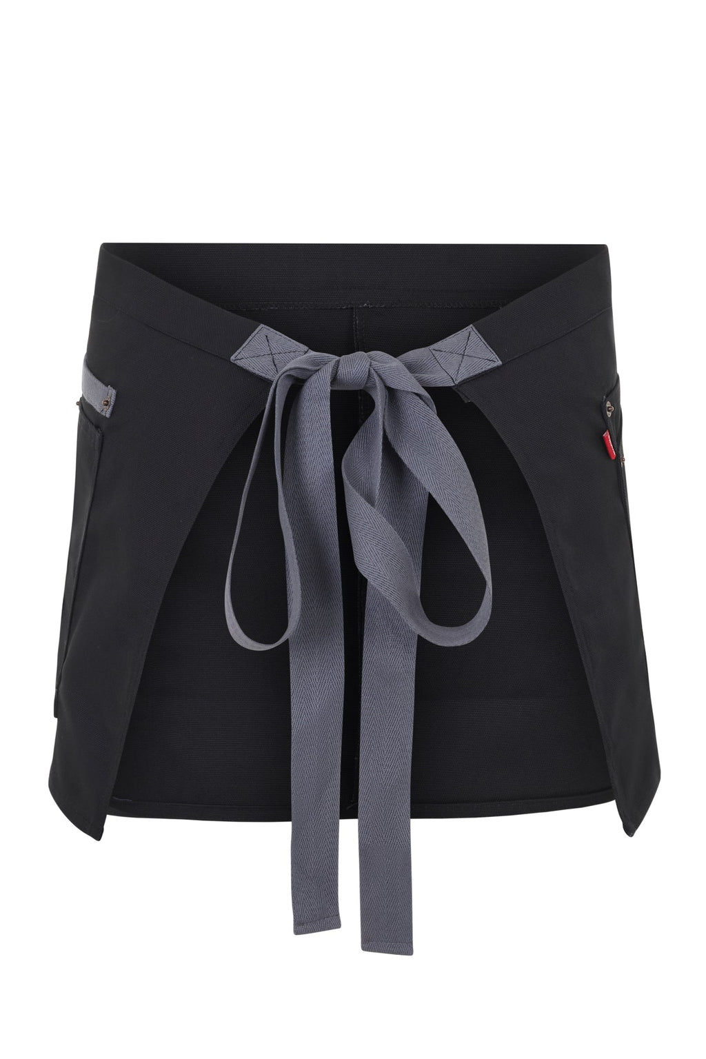 Delantal Corto Canvas Bicolor - Negro + Gris