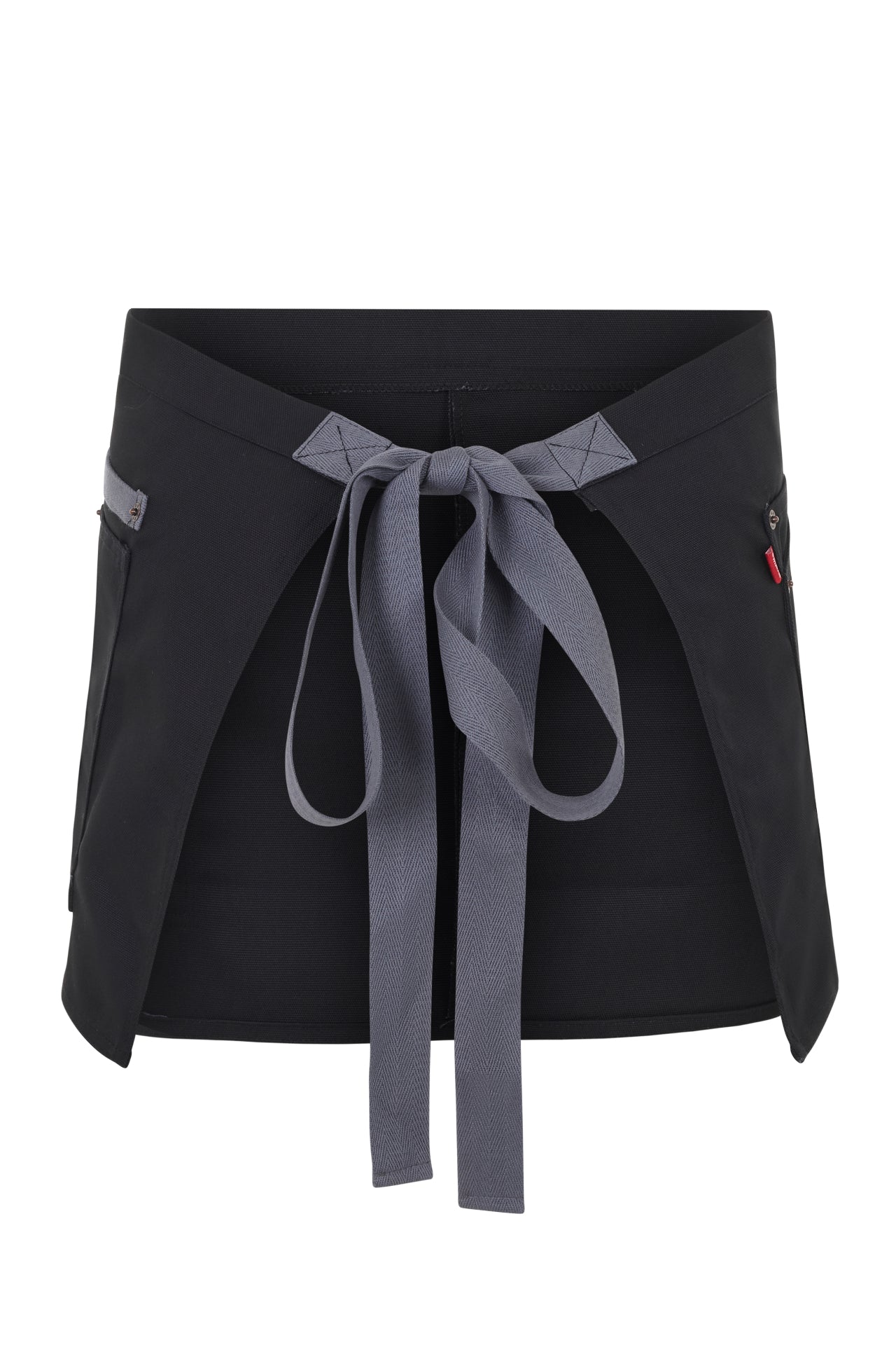 Delantal Corto Canvas Bicolor - Negro + Gris