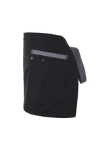 Delantal Corto Canvas Bicolor - Negro + Gris