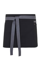 Delantal Corto Canvas Bicolor - Negro + Gris
