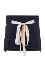 Delantal Corto Canvas Bicolor - Azul Navy + Marfil