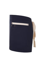 Delantal Corto Canvas Bicolor - Azul Navy + Marfil