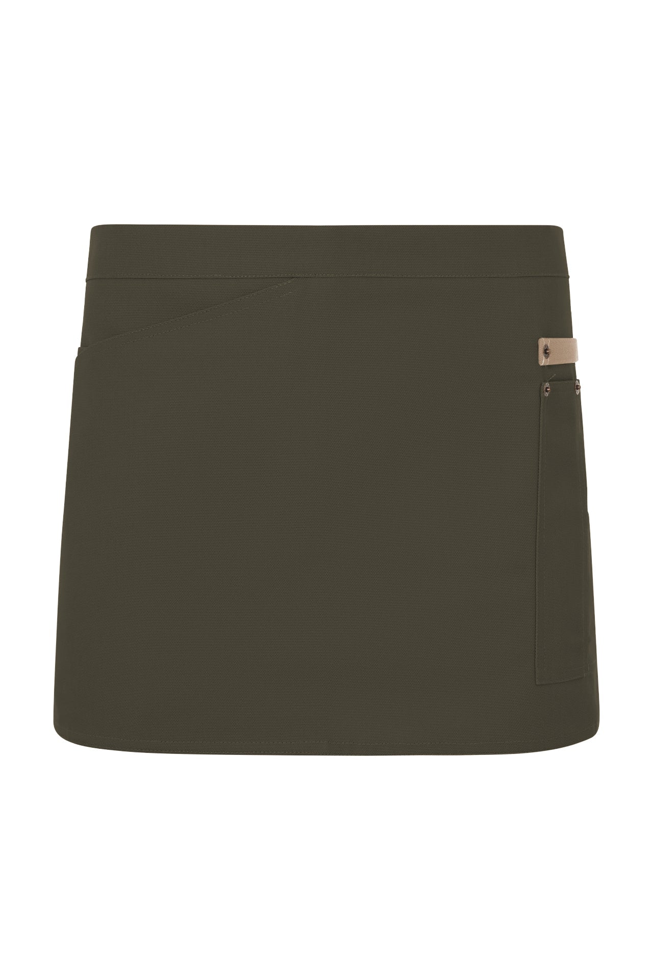 Delantal Corto Canvas Bicolor - Verde Oliva + Beige Arena