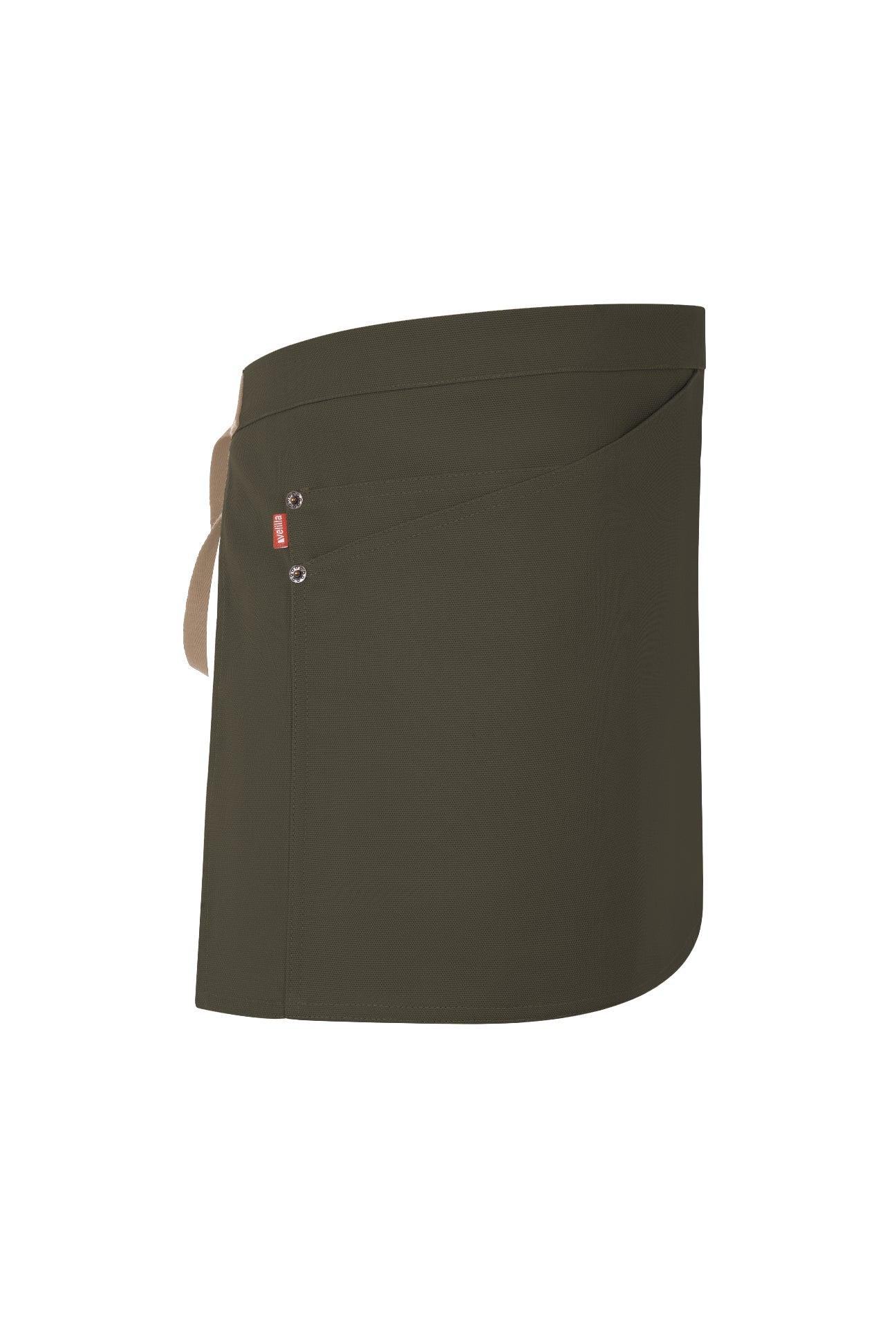Delantal Corto Canvas Bicolor - Verde Oliva + Beige Arena