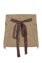 Delantal Corto Canvas Bicolor - Beige Arena + Marrón