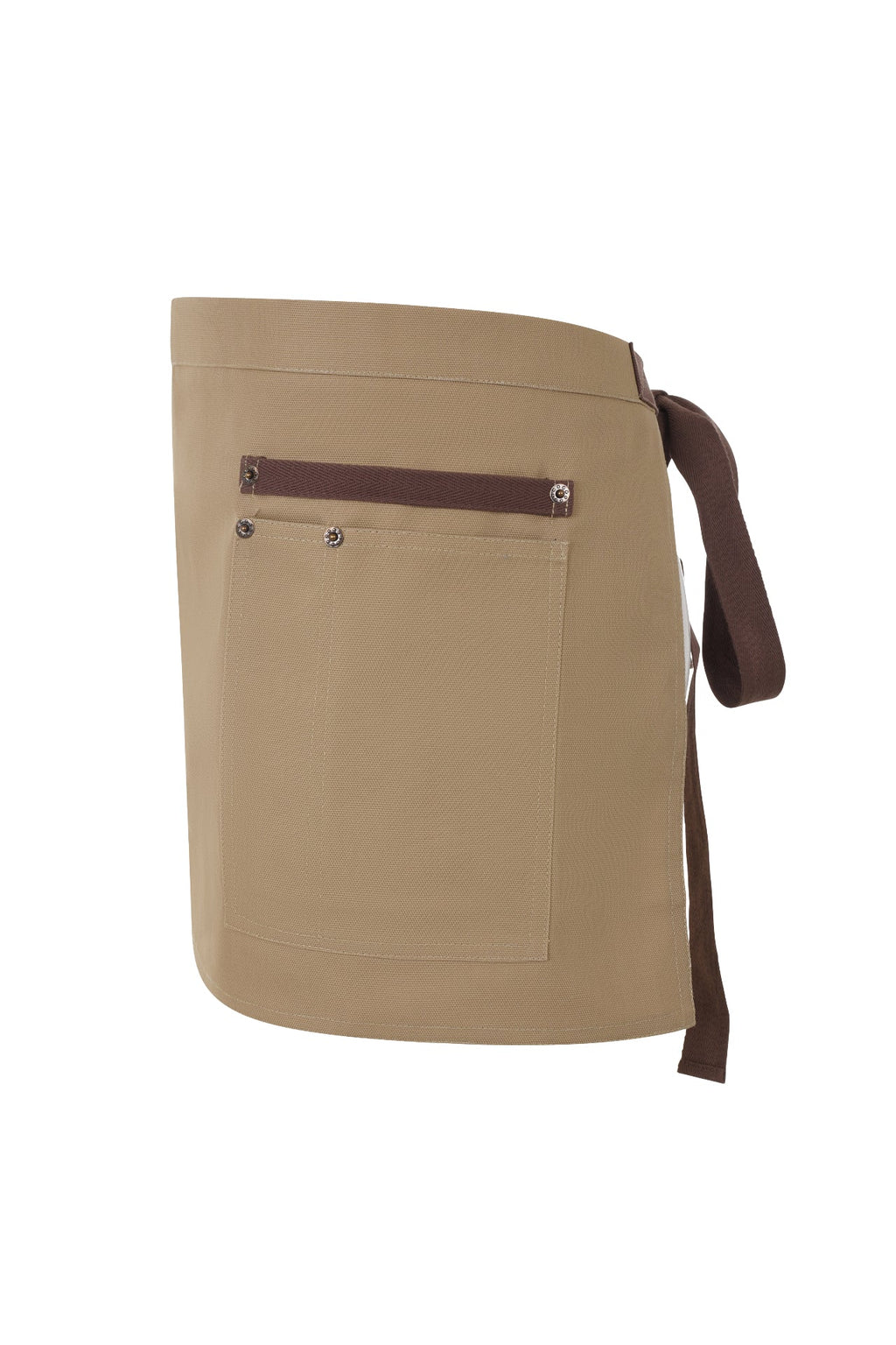 Delantal Corto Canvas Bicolor - Beige Arena + Marrón