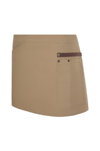 Delantal Corto Canvas Bicolor - Beige Arena + Marrón